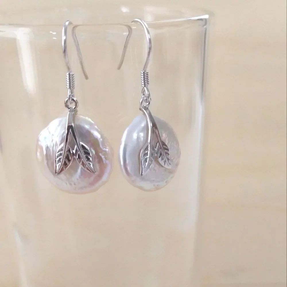 Pearl and Leaf Earrings
